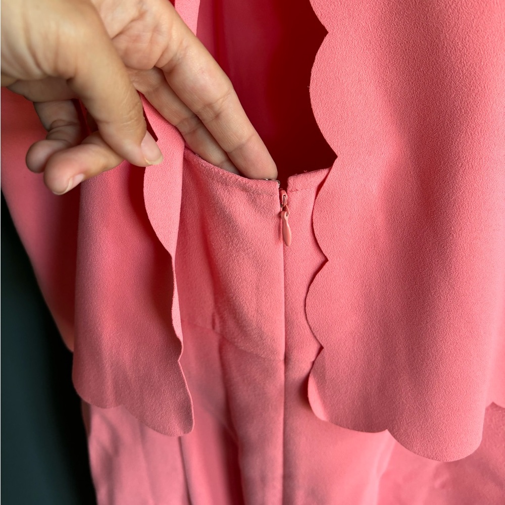 Loft Coral Pink Scalloped Dress - Picture 9 of 10